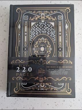 Quirky Cup Collective Literati Gold Foil Embossed Black Journal
